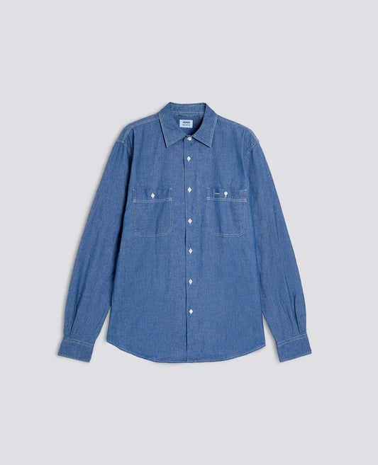 CAMICIA DA LAVORO NEW C SLIM IN CHAMBRAY DI COTONE - BLU - ASPESI