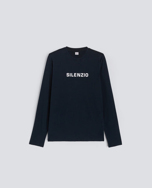 T-SHIRT A MANICHE LUNGHE SILENZIO - BLU - ASPESI