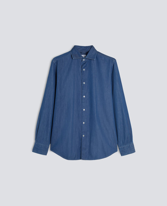 CAMICIA VIC IN TWILL DI COTONE ORGANICO - BLU - ASPESI