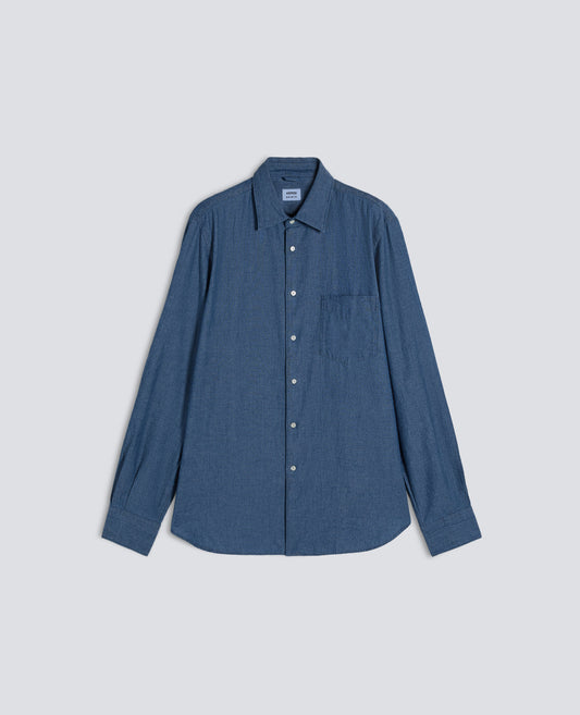 CAMICIA IN CHAMBRAY DI COTONE GIAPPONESE - BLU - ASPESI