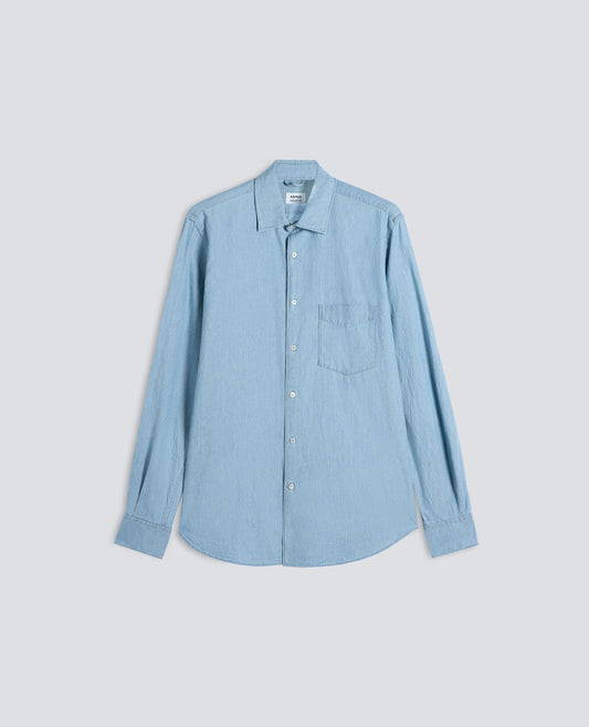 CAMICIA IN CHAMBRAY DI COTONE GIAPPONESE - BLU - ASPESI