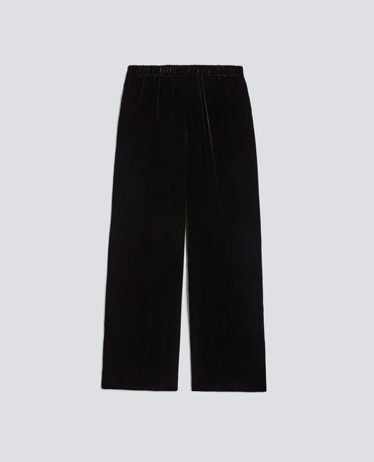 PANTALONE AMPIO IN VELLUTO LISCIO - NERO - ASPESI