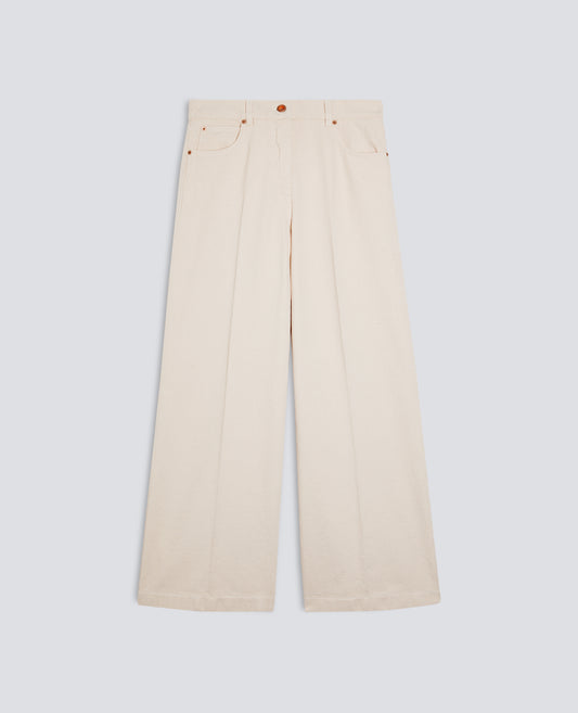 PANTALONE WIDE LEG IN DENIM DI COTONE - NATURALE - ASPESI