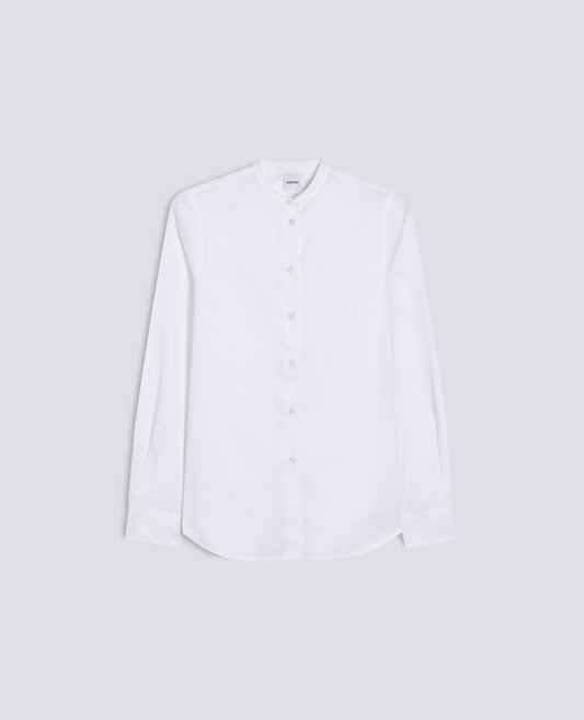 CAMICIA IN POPELINE DI COTONE CON COLLO ALLA COREANA - BIANCO - ASPESI