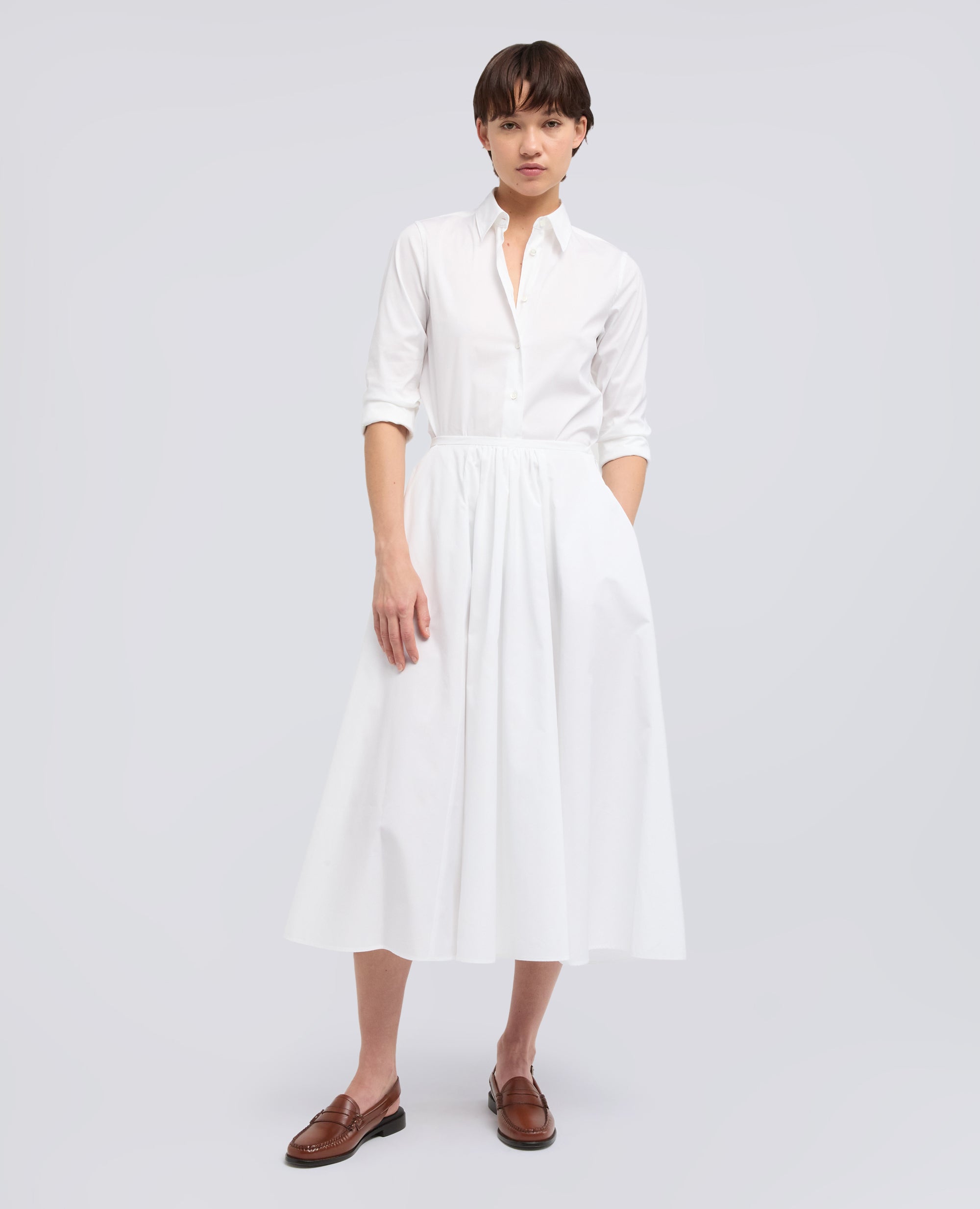 CAMICIA IN POPELINE DI MISTO COTONE STRETCH - BIANCO - ASPESI