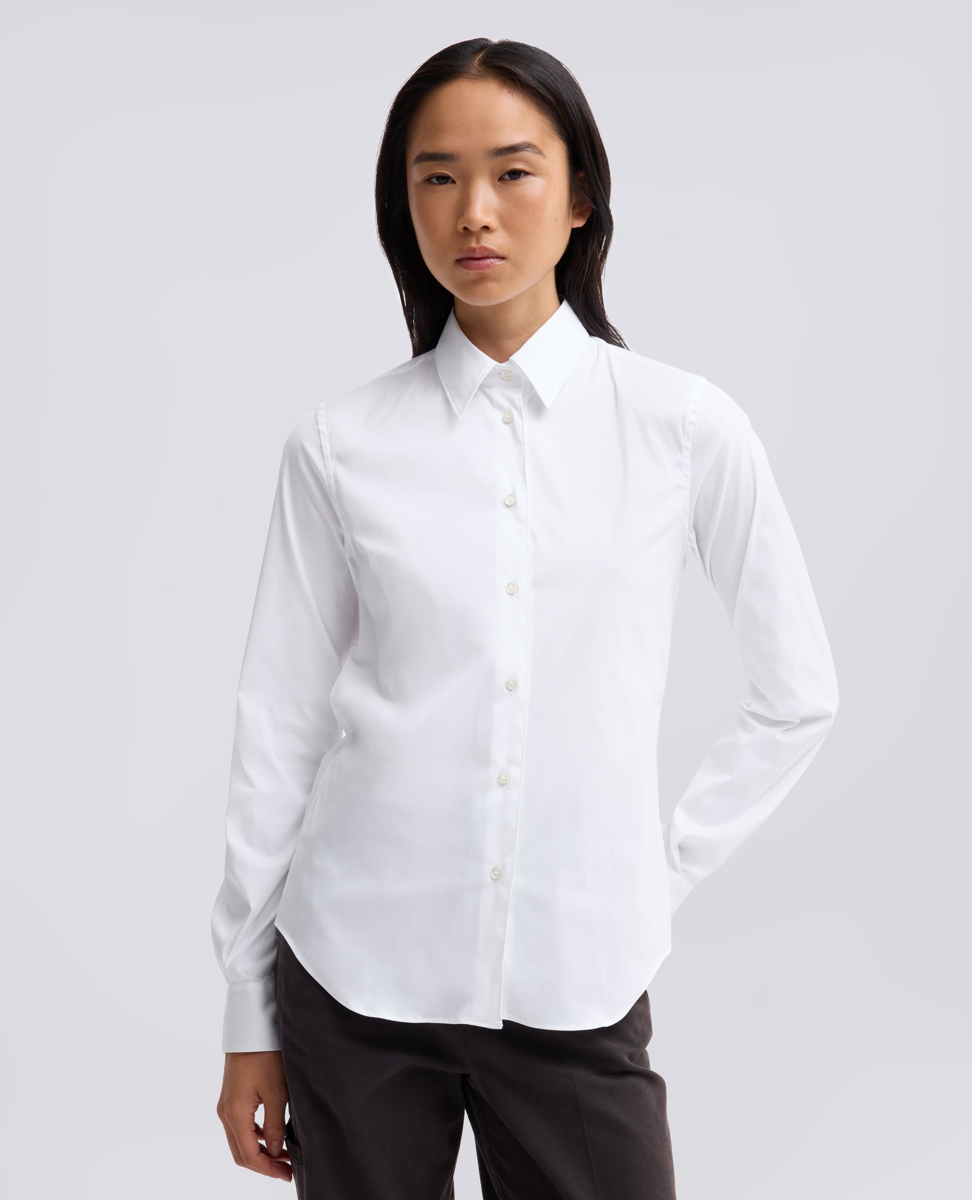 STRETCH COTTON-MIX-POPLIN-HEMD - BIANCO - ASPESI