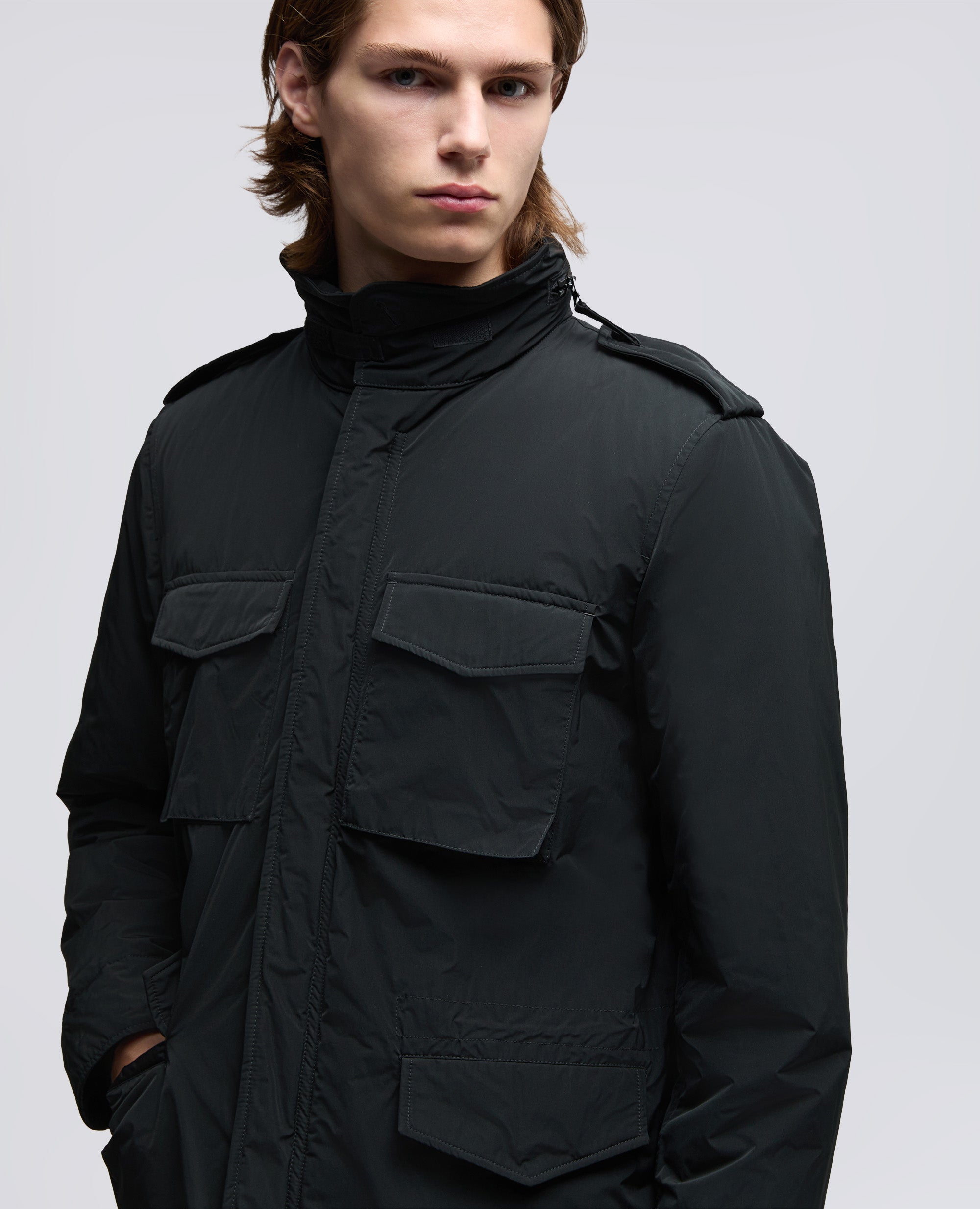 FIELD JACKET MINI FIELD VENTO IN NYLON - NERO - ASPESI