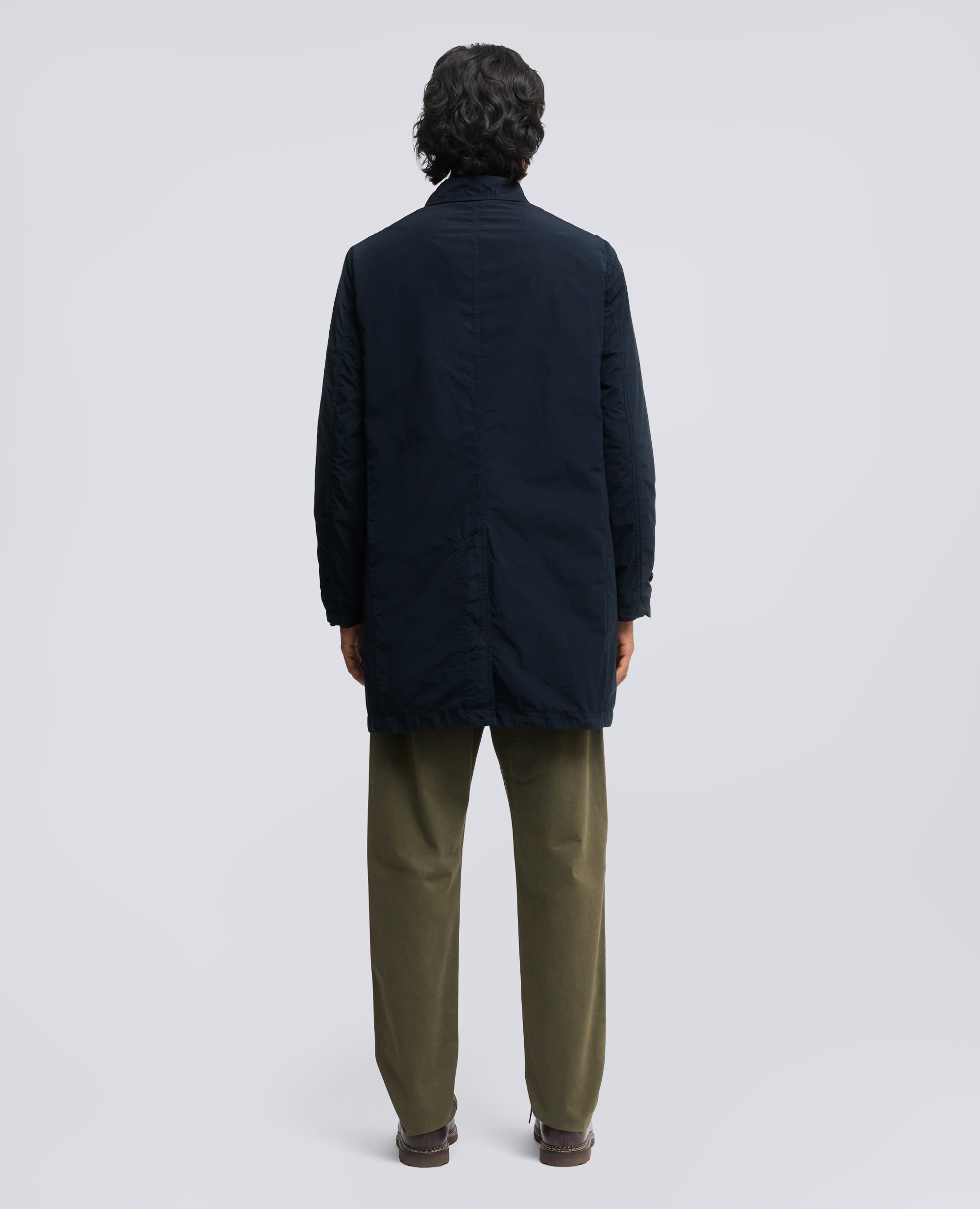 IMPERMEABILE IN POLIESTERE E NYLON COMPATTO - BLU - ASPESI