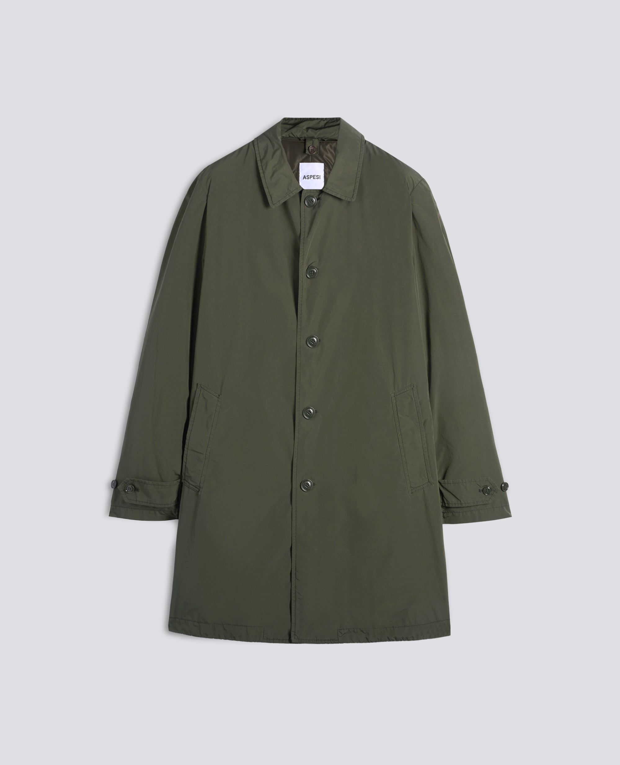IMPERMEABLE DE POLIESTER Y NYLON COMPACTO - VERDE - ASPESI