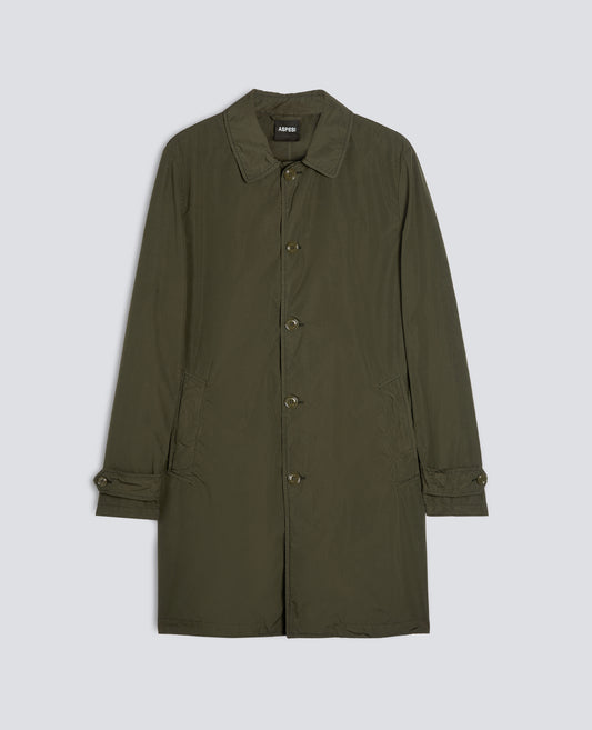 IMPERMEABILE IN POLIESTERE E NYLON COMPATTO - VERDE - ASPESI