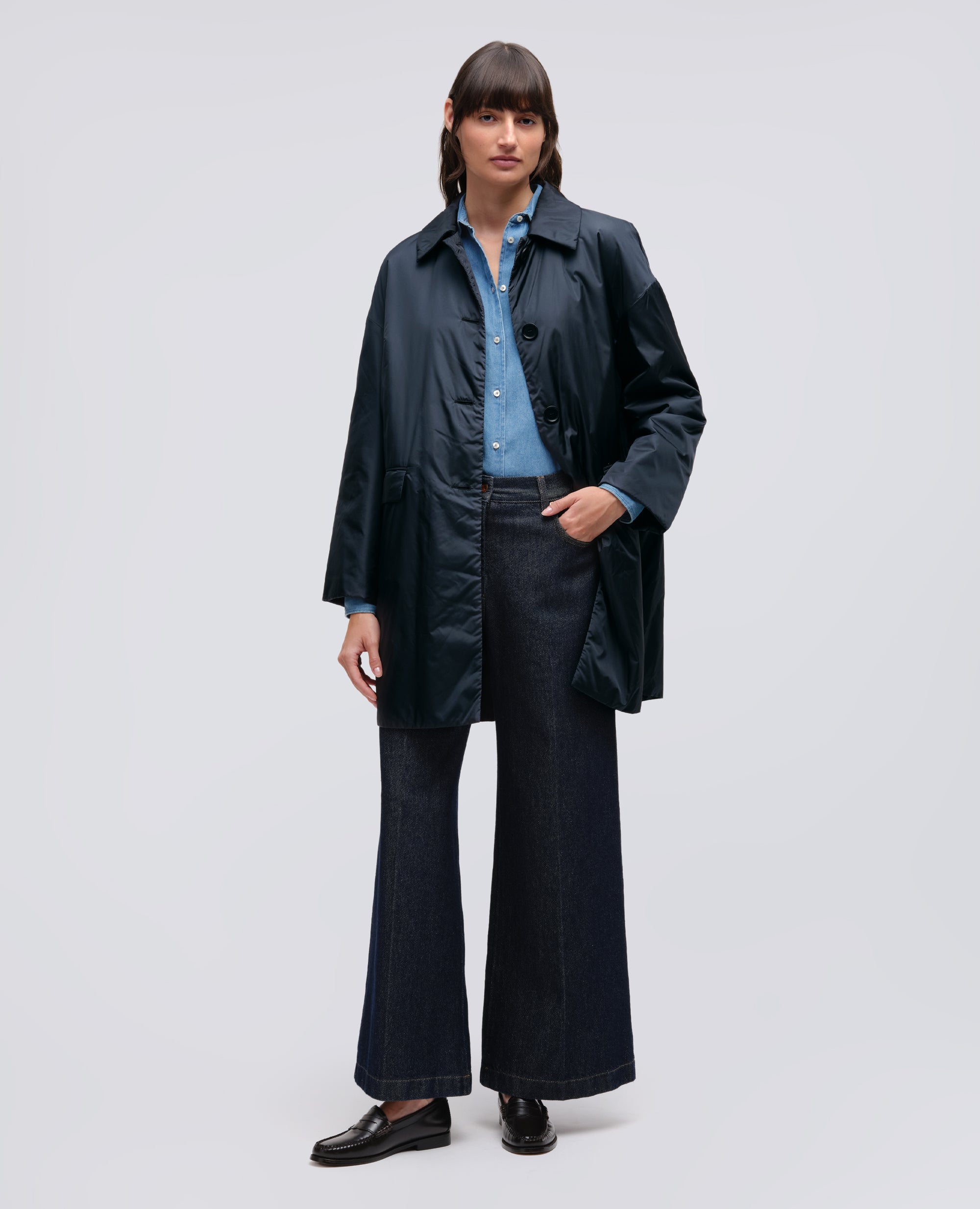 CAPPOTTO TEENA IN NYLON - BLU - ASPESI