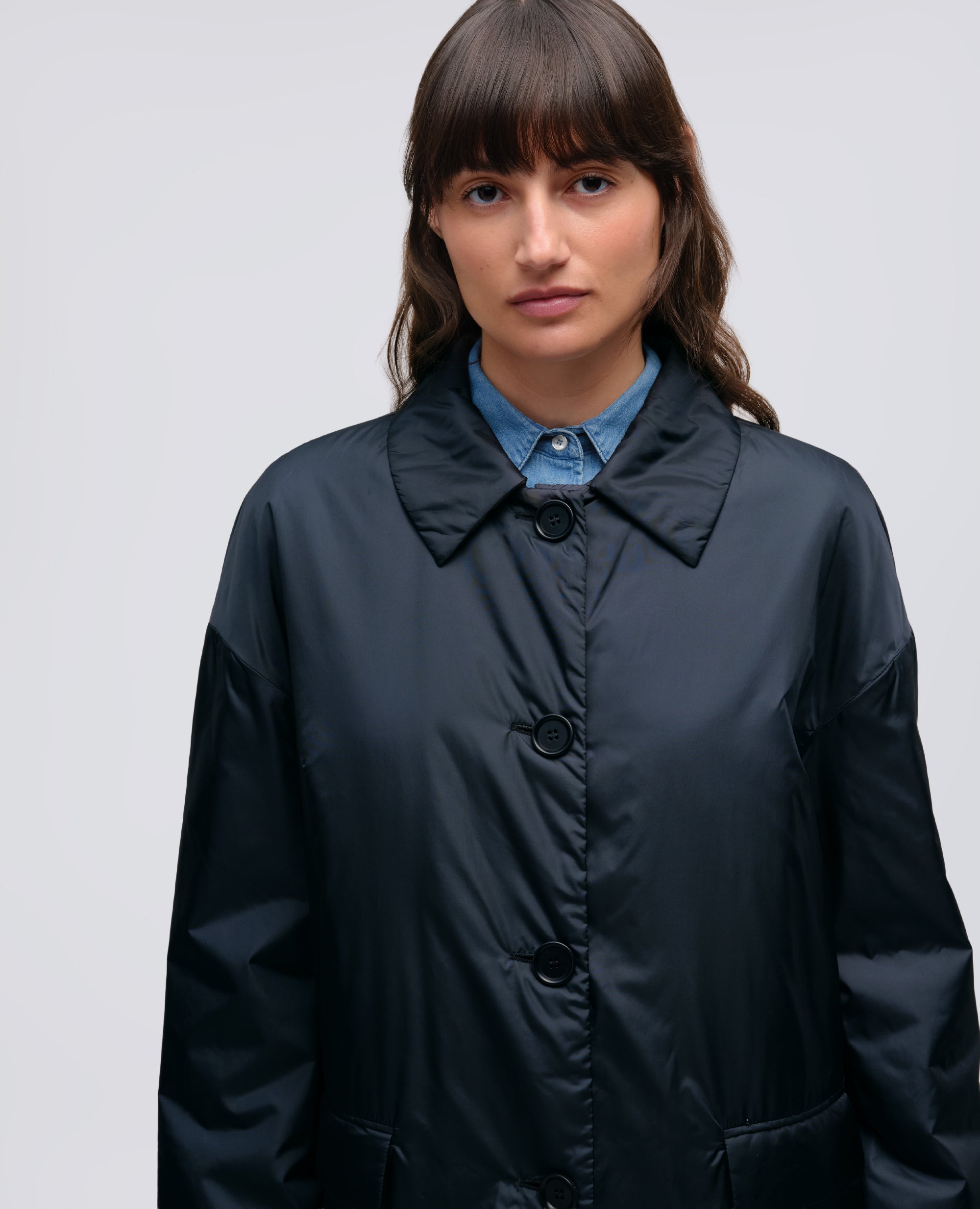 CAPPOTTO TEENA IN NYLON - BLU - ASPESI