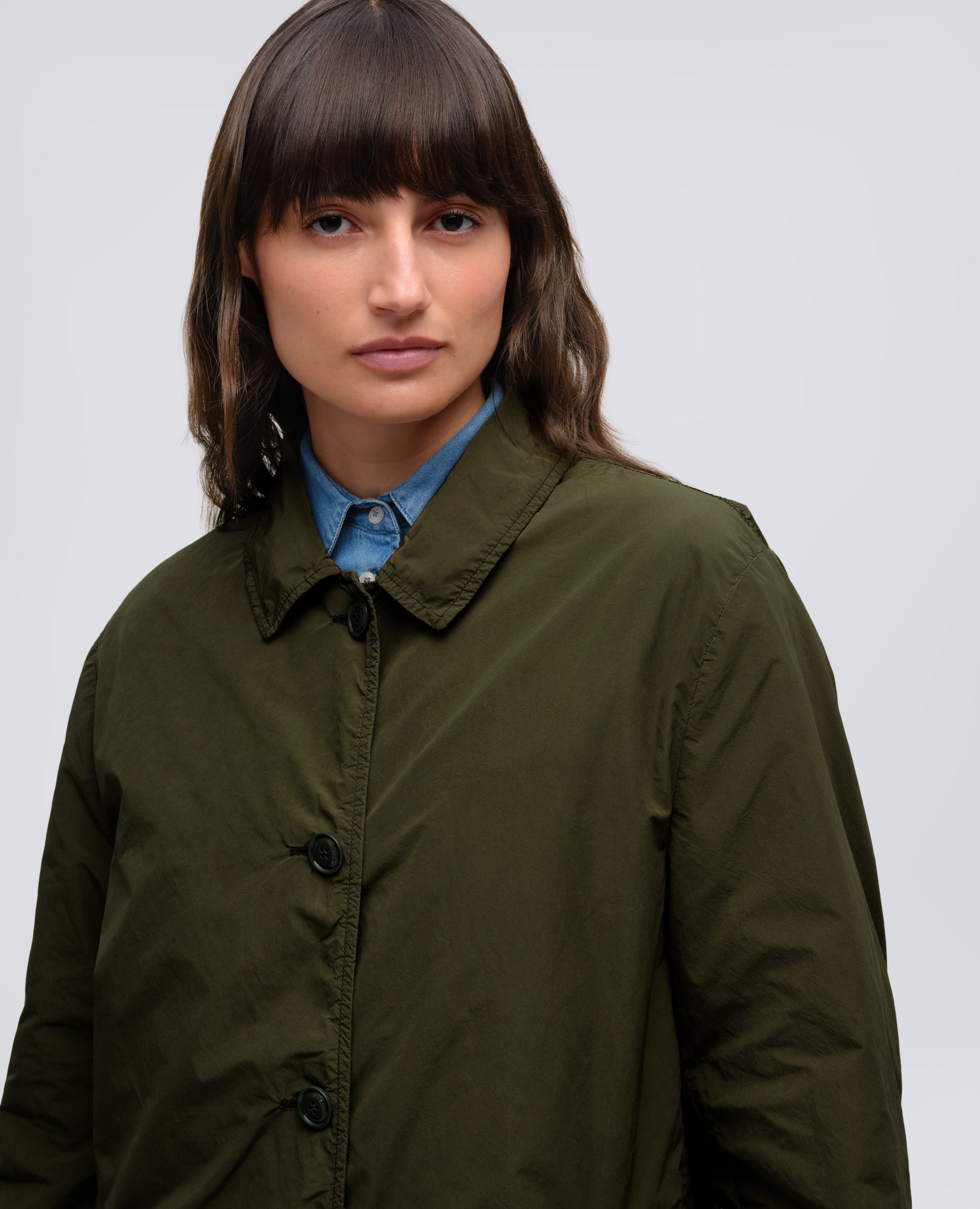 IMPERMEABILE IN POLIESTERE E NYLON COMPATTO - VERDE - ASPESI