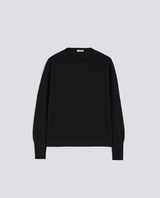 MAGLIA GIROCOLLO IN LANA MERINO - NERO - ASPESI