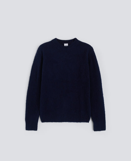 MAGLIA GIROCOLLO IN LANA SHETLAND - BLU - ASPESI
