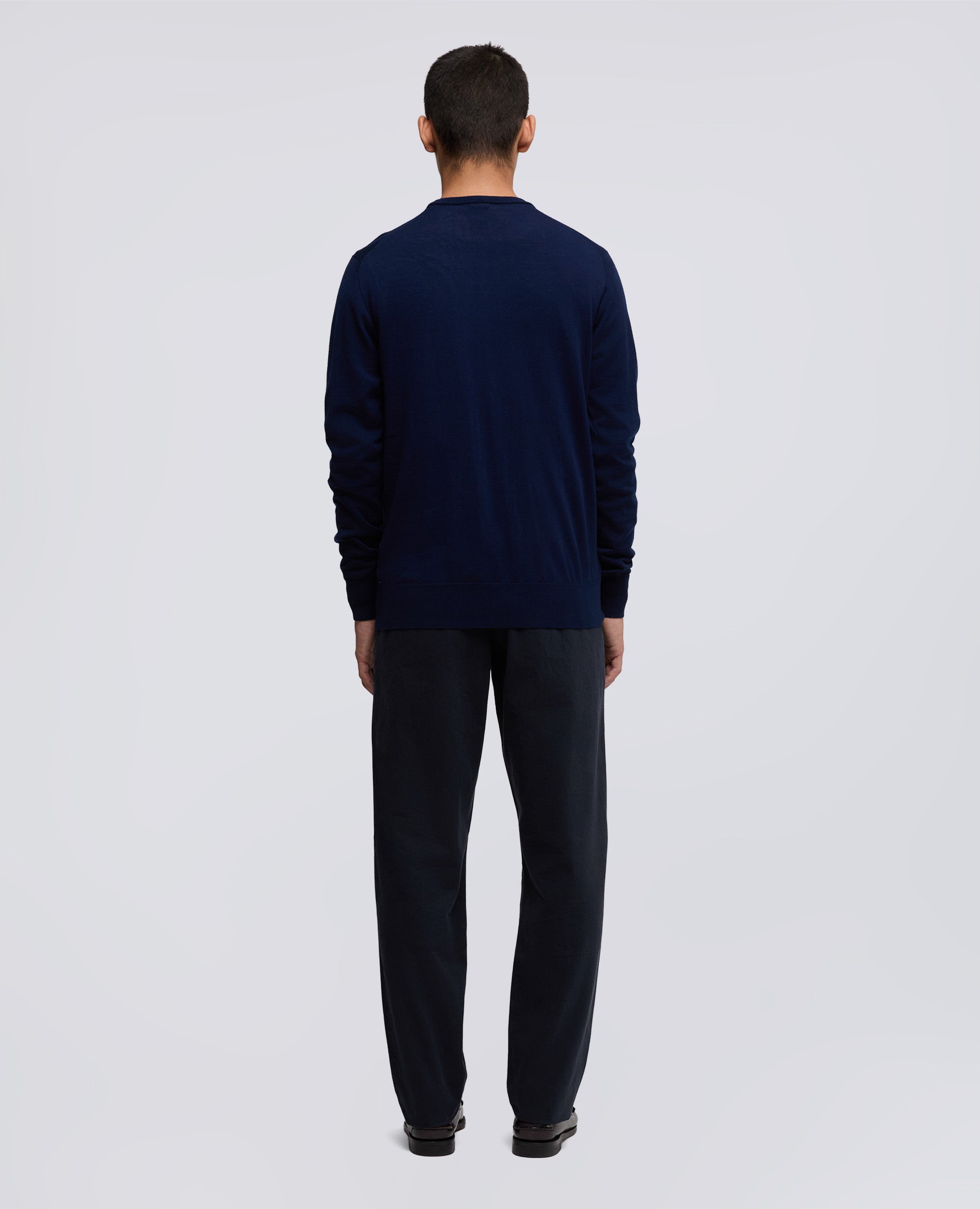 PULL ACOL ROND EN LAINE EN JERSEY - BLU - ASPESI