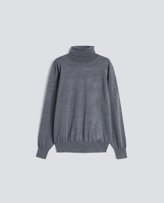 MERINO WOOL TURTLENECK SWEATER - GRIGIO - ASPESI