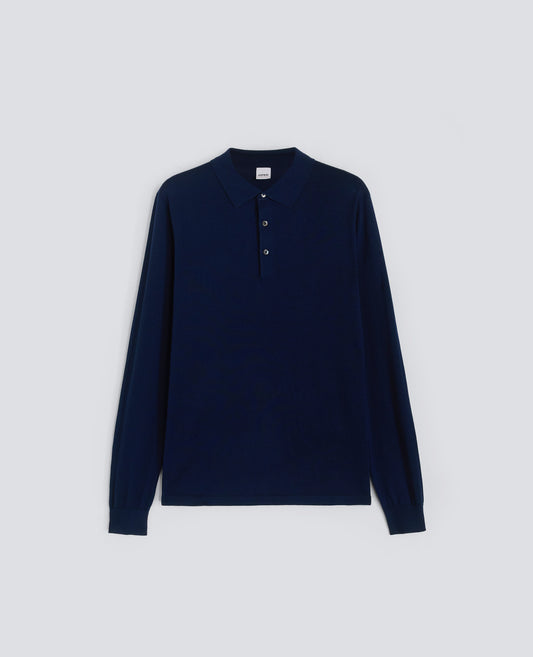 POLO A MANICHE LUNGHE - BLU - ASPESI