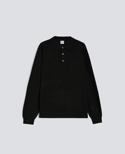 POLO A MANICHE LUNGHE - NERO - ASPESI