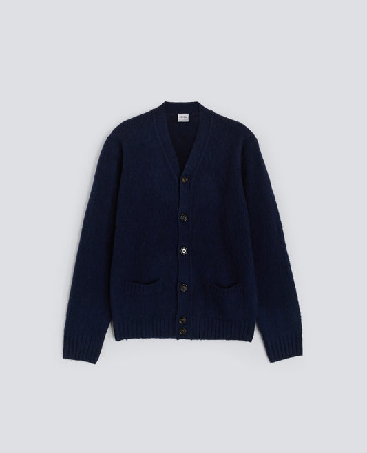 CARDIGAN IN LANA SHETLAND - BLU - ASPESI