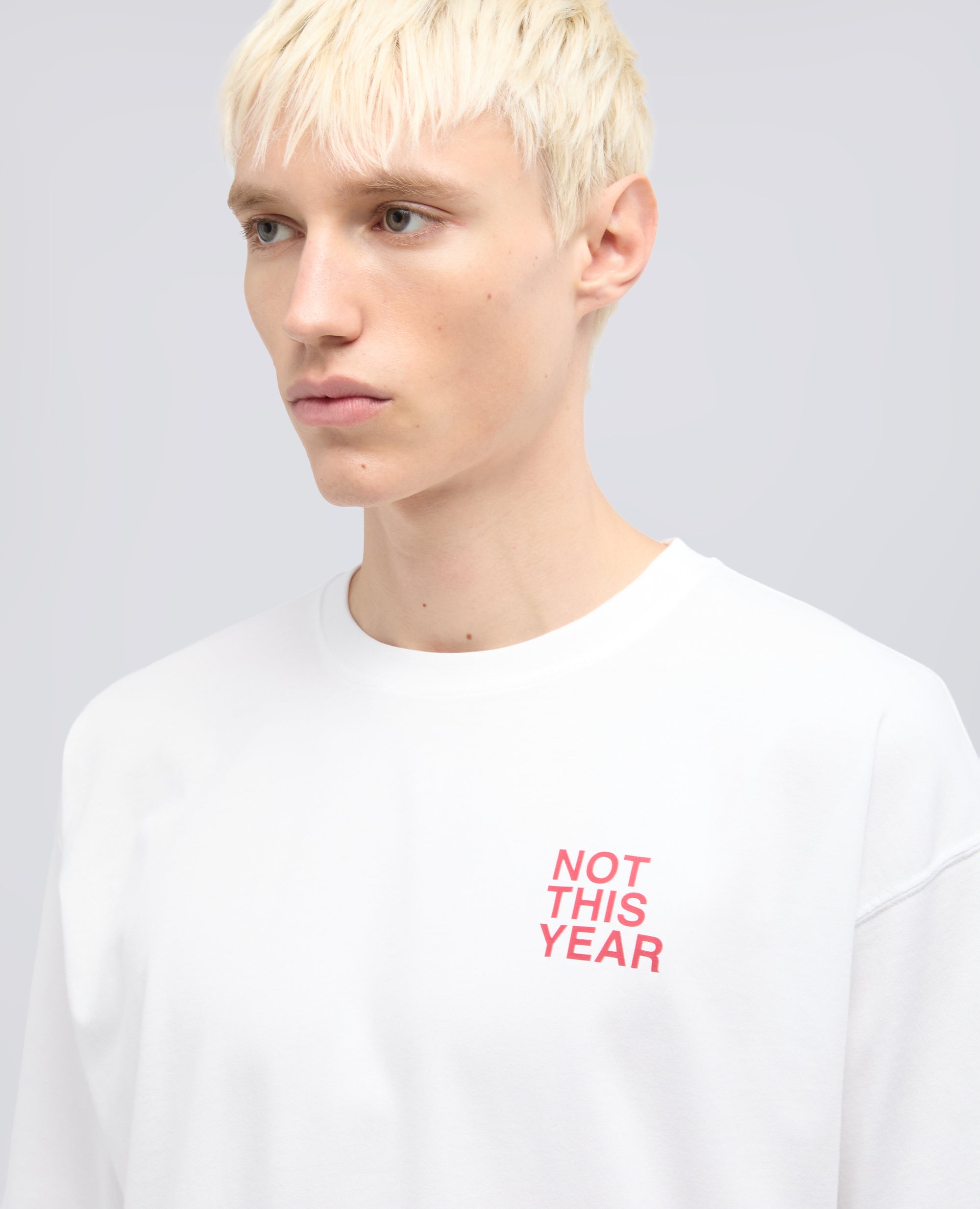 T-SHIRT -NOT THIS YEAR- IN JERSEY DI COTONE - BIANCO - ASPESI