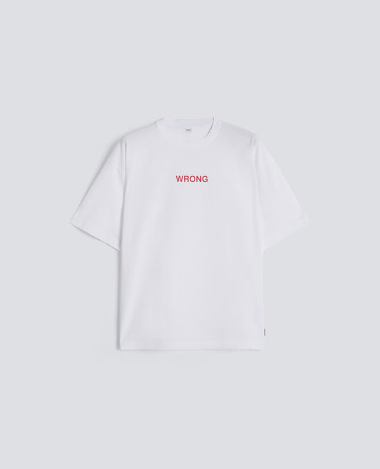 T-SHIRT IN JERSEY DI COTONE CON STAMPA -WRONG- - BIANCO - ASPESI