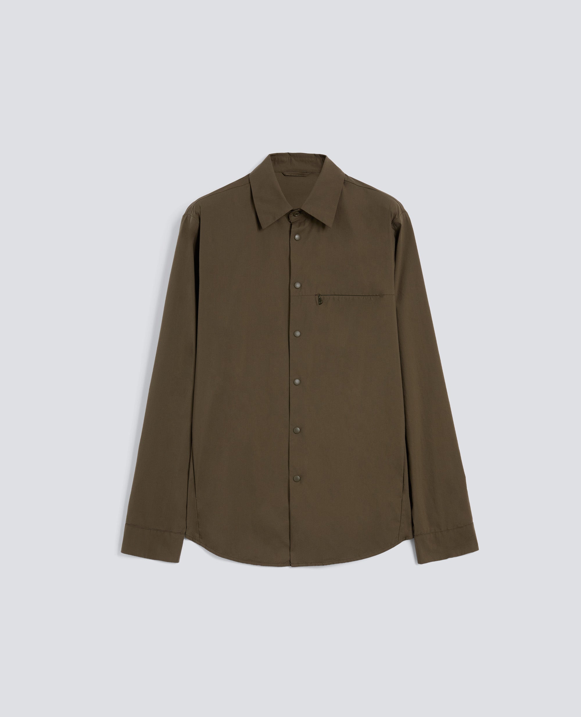 CAMICIA IN POPELINE COTONE-NYLON STRETCH - VERDE - ASPESI