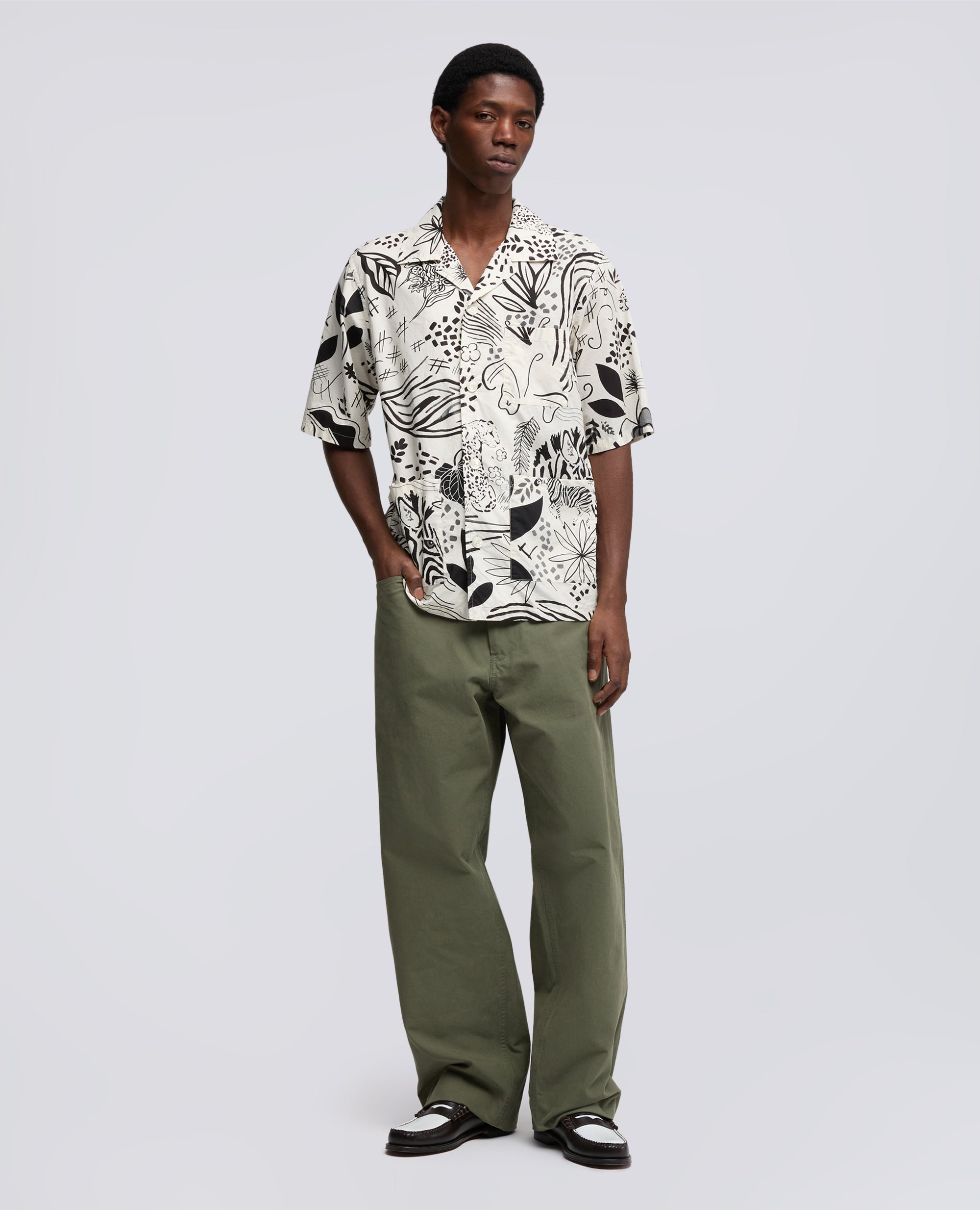CAMICIA A MANICHE CORTE IN POPELINE DI COTONE - NATURALE - ASPESI