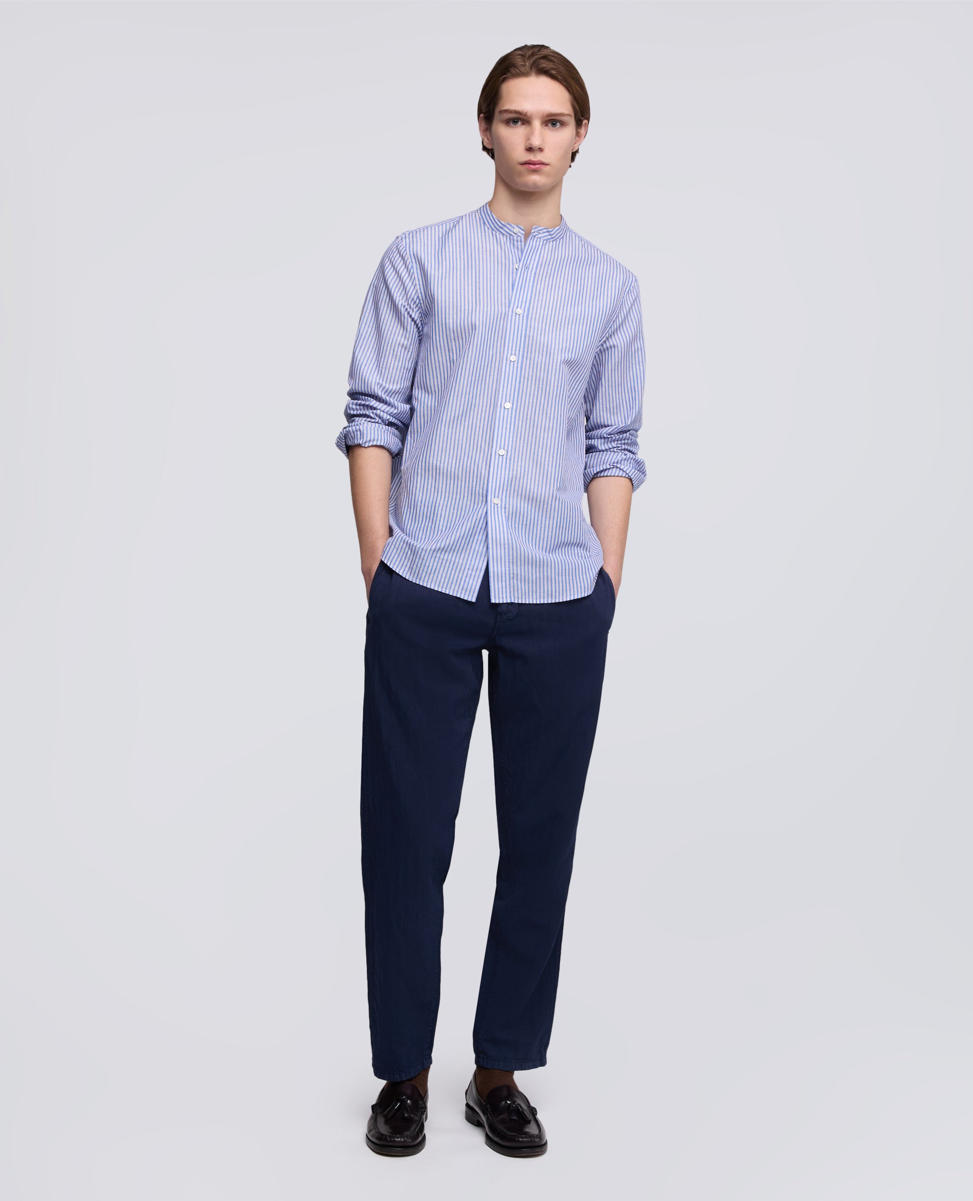 CAMICIA IN COTONE-LINO RIGATA COREANA - MULTICOLOR - ASPESI