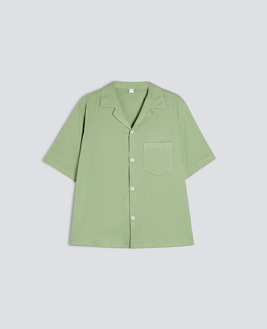 CAMICIA BOWLING IN VOILE DI COTONE - VERDE - ASPESI