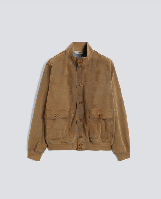 GIUBBOTTO IN CHAMBRAY FLOCCATO - BEIGE - ASPESI