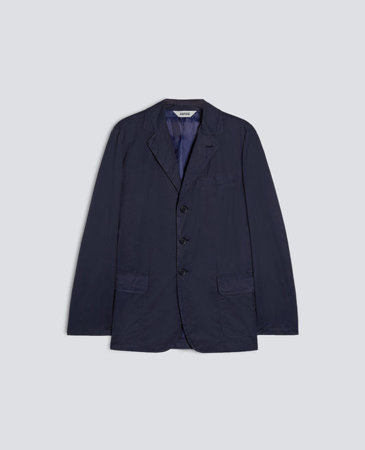 BLAZER IN MICRO TWILL DI COTONE TINTO CAPO - BLU - ASPESI