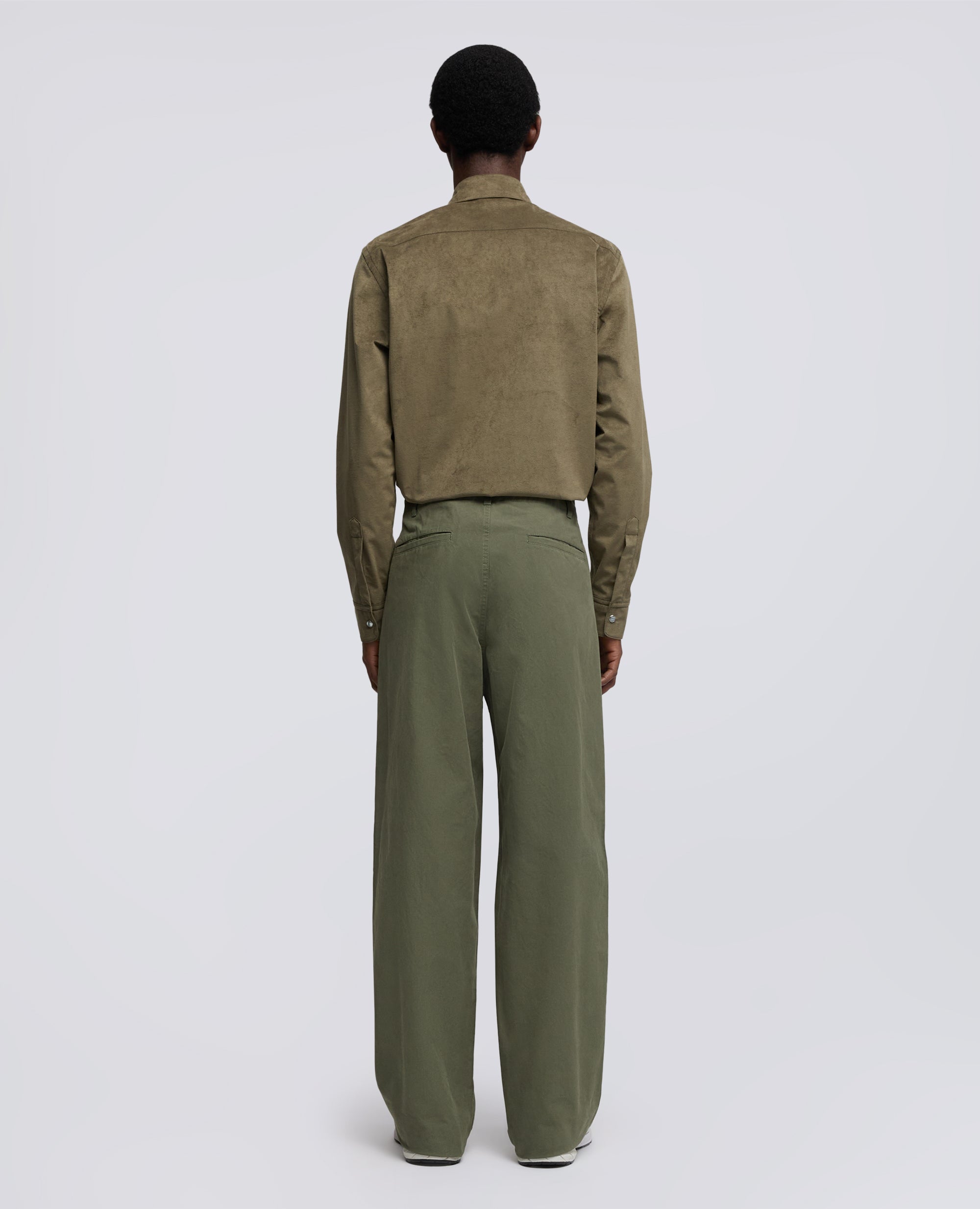 PANTALONE IN CANVAS DI COTONE TINTO PEZZA - VERDE - ASPESI