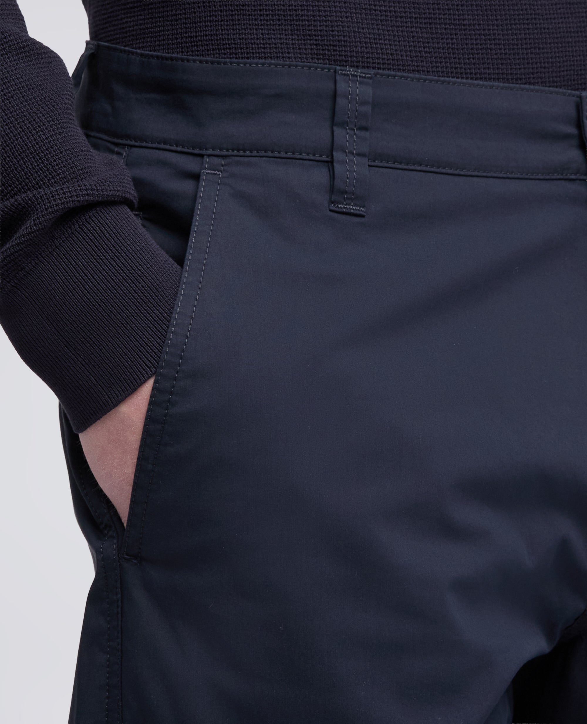 PANTALONE CHINO IN POPELINE DI COTONE E NYLON STRETCH - BLU - ASPESI