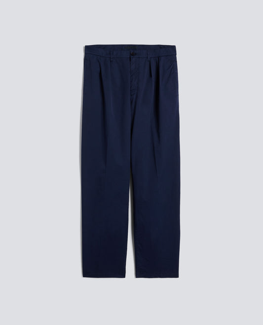 PANTALONE DOPPIA PINCE IN MICRO TWILL DI COTONE - BLU - ASPESI