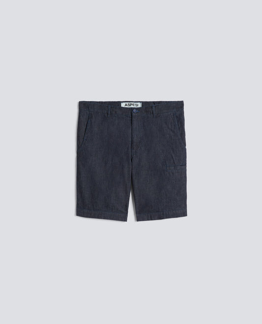 BERMUDA IN DENIM DI COTONE LEGGERO - BLU - ASPESI