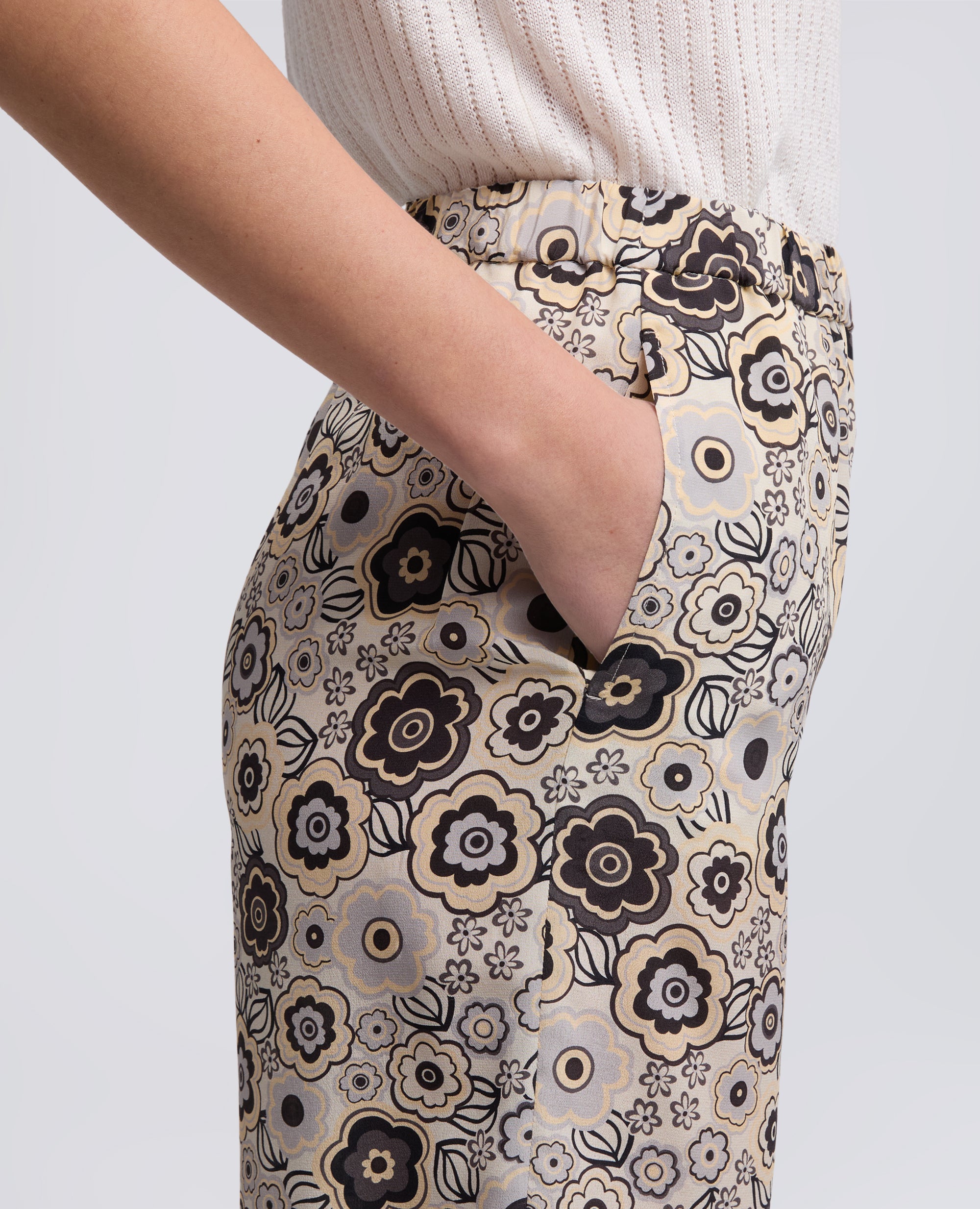 PANTALONE IN CREPE DE CHINE DI SETA - MULTICOLOR - ASPESI