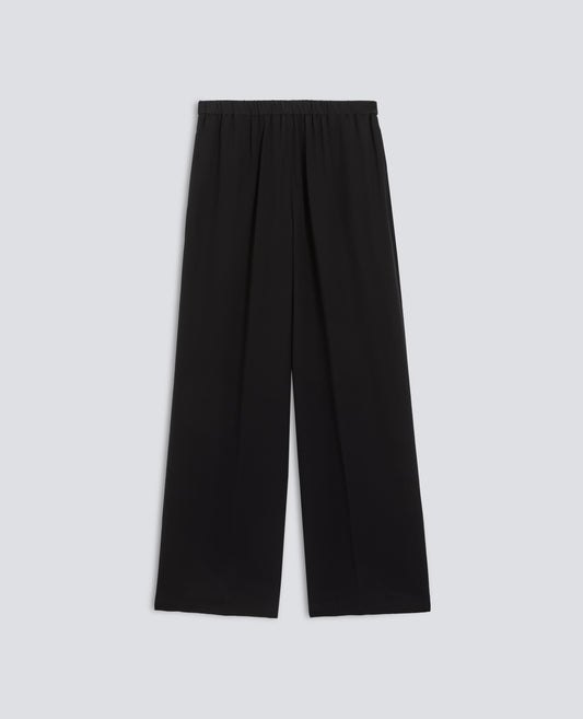 PANTALONES DE SEDA CREPE DE CHINA - NERO - ASPESI