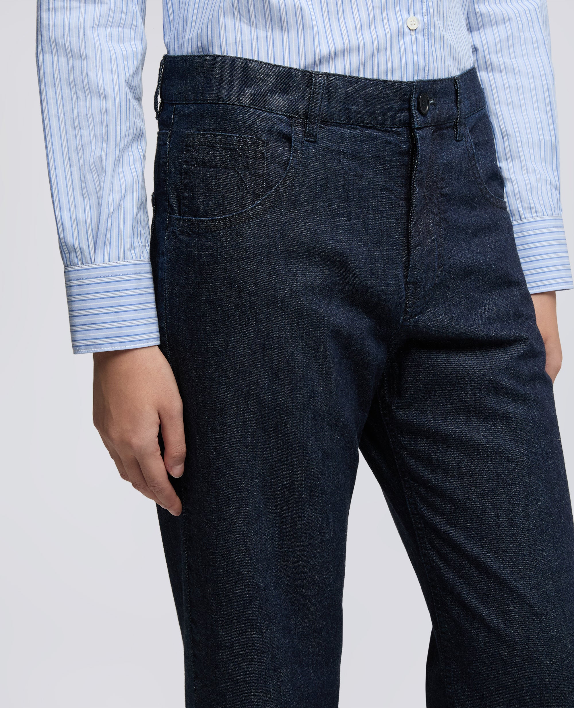 PANTALONE IN DENIM DI COTONE LEGGERO - BLU - ASPESI
