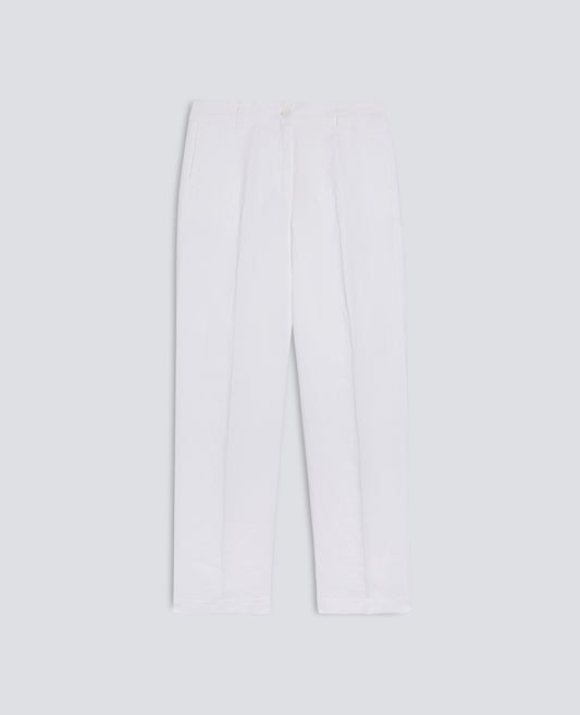 PANTALONE IN LINO FIAMMATO COMPATTO TINTO CAPO - BIANCO - ASPESI