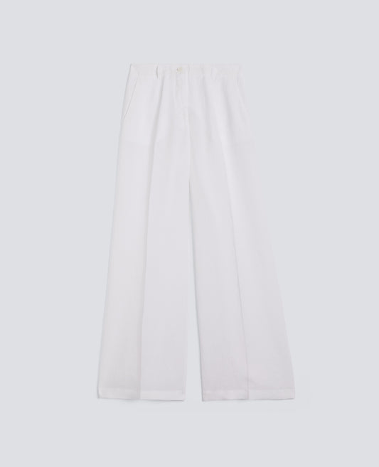 PANTALONE IN TELA DI LINO - BIANCO - ASPESI