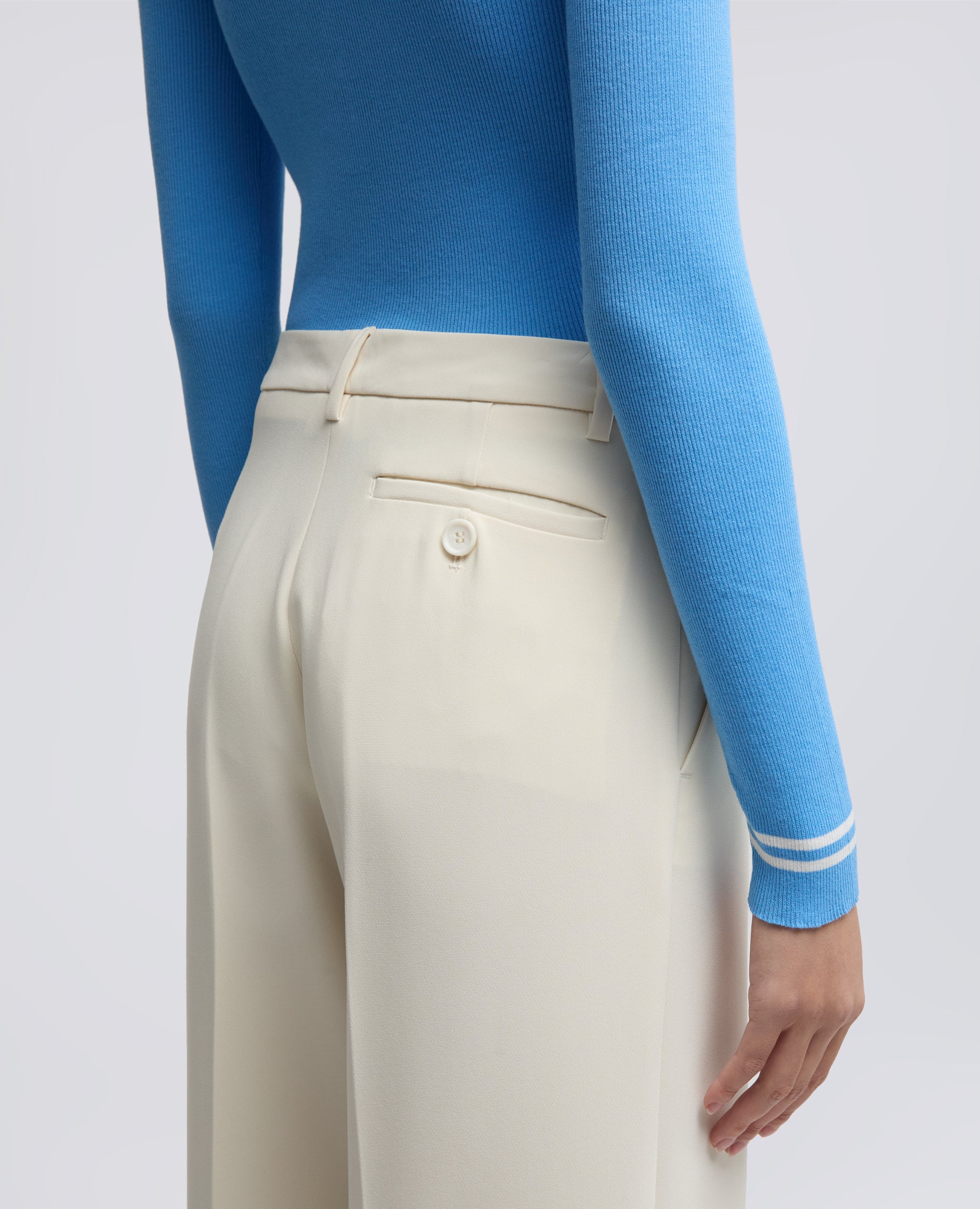 PANTALONE IN CADY CREPE IN TRIACETATO E POLIESTERE - NATURALE - ASPESI