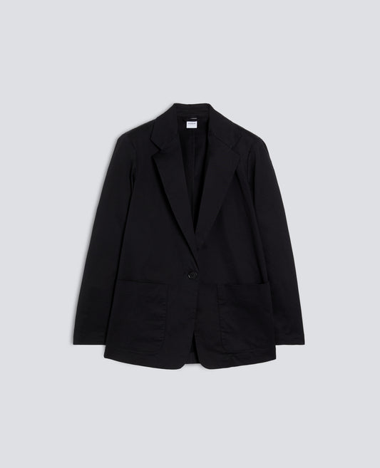 GIACCA MONOPETTO DECOSTRUITA IN TWILL DI COTONE STRETCH - NERO - ASPESI