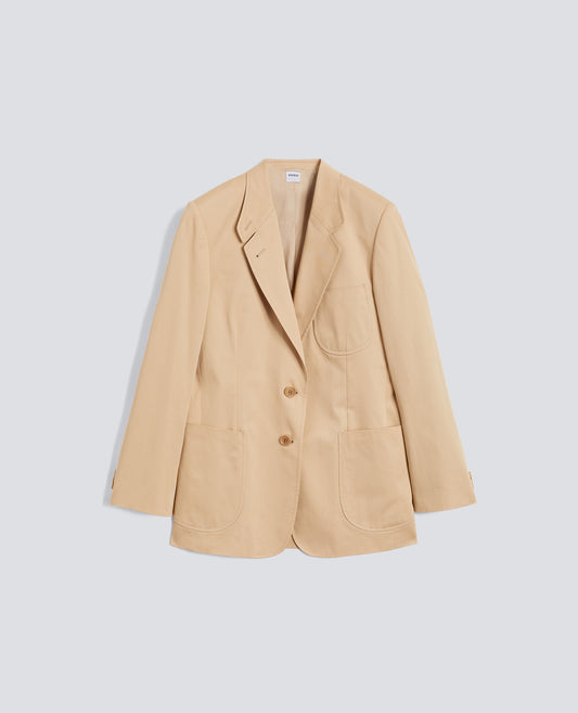 GIACCA MONOPETTO IN TWILL DI COTONE - BEIGE - ASPESI