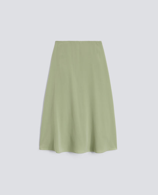 GONNA LUNGA IN CREPE DE CHINE DI SETA - VERDE - ASPESI