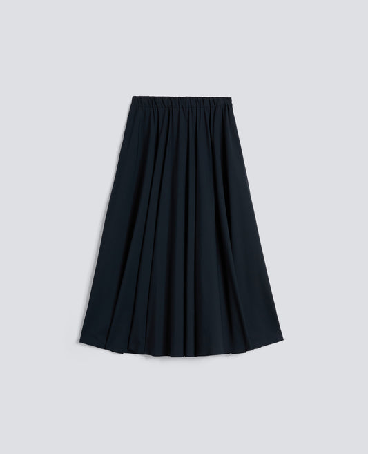 GONNA IN POPELINE COTONE E NYLON STRETCH - BLU - ASPESI