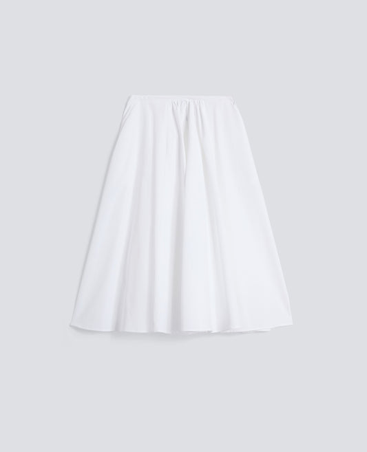GONNA IN POPELINE COTONE - BIANCO - ASPESI