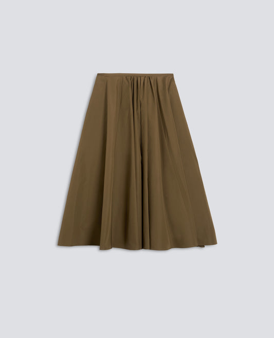 GONNA IN POPELINE COTONE - VERDE - ASPESI