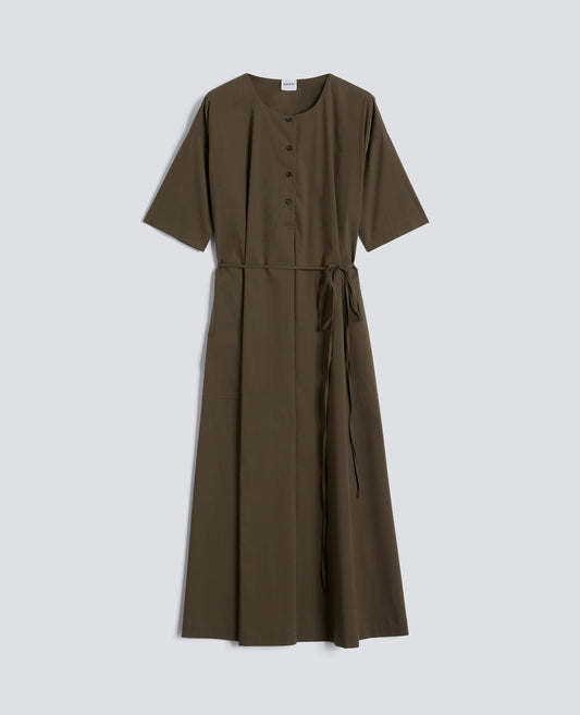 ABITO IN POPELINE DI COTONE E NYLON STRETCH - VERDE - ASPESI