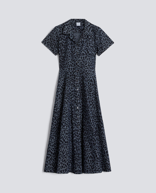 ABITO IN CHAMBRAY DI COTONE GIAPPONESE STAMPATO - BLU - ASPESI